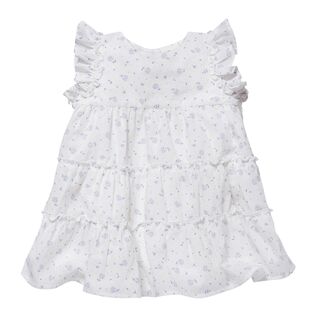 People Wear Organic Baby Kurzarm-Kleid wei, AOP Blumen