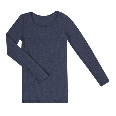 Joha Damen Langarmshirt Wolle/Seide Marine