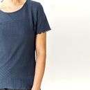 kokon zwo Damen Kurzarmshirt Ajour blaubeere 40/42