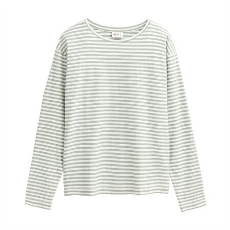 People Wear Organic Damen Shirt langarm salbei geringelt