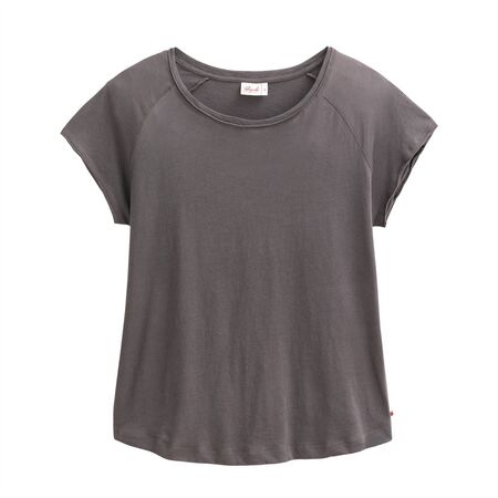 People Wear Organic Damen Shirt kurzarm Raglan dunkelgrau