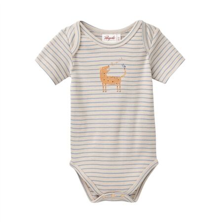 People Wear Organic Baby Body kurzarm blaugrau geringelt
