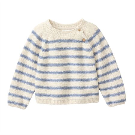 People Wear Organic Baby Pullover Strick hellbeige Ringel
