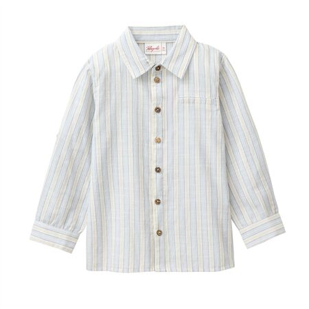 People Wear Organic Kinder Hemd langarm hellblau gestreift