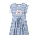 People Wear Organic Kinder Kleid kurzarm blaugrau geringelt