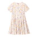 People Wear Organic Kinder Kleid kurzarm puderrosa Blumen 104