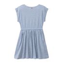 People Wear Organic Kinder Kleid kurzarm blaugrau geringelt 122