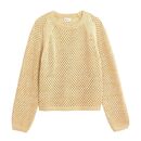 People Wear Organic Damen Pullover Raglan Lochstrick gelb melange L