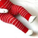 Ba.-Leggings kirschrot-rohwei�, 56-62