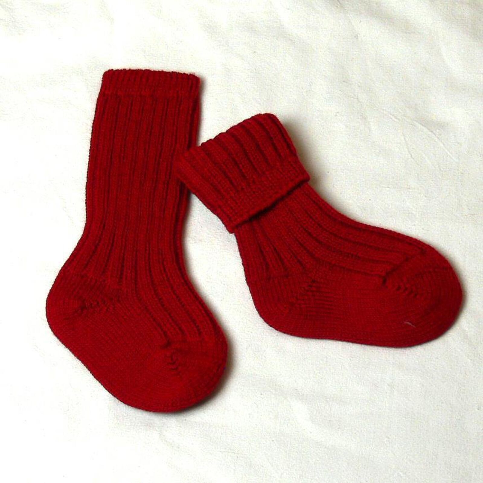 Grdo Baby Socke Wolle kirschrot 68-74