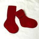 Grdo Baby Socke Wolle kirschrot 68-74