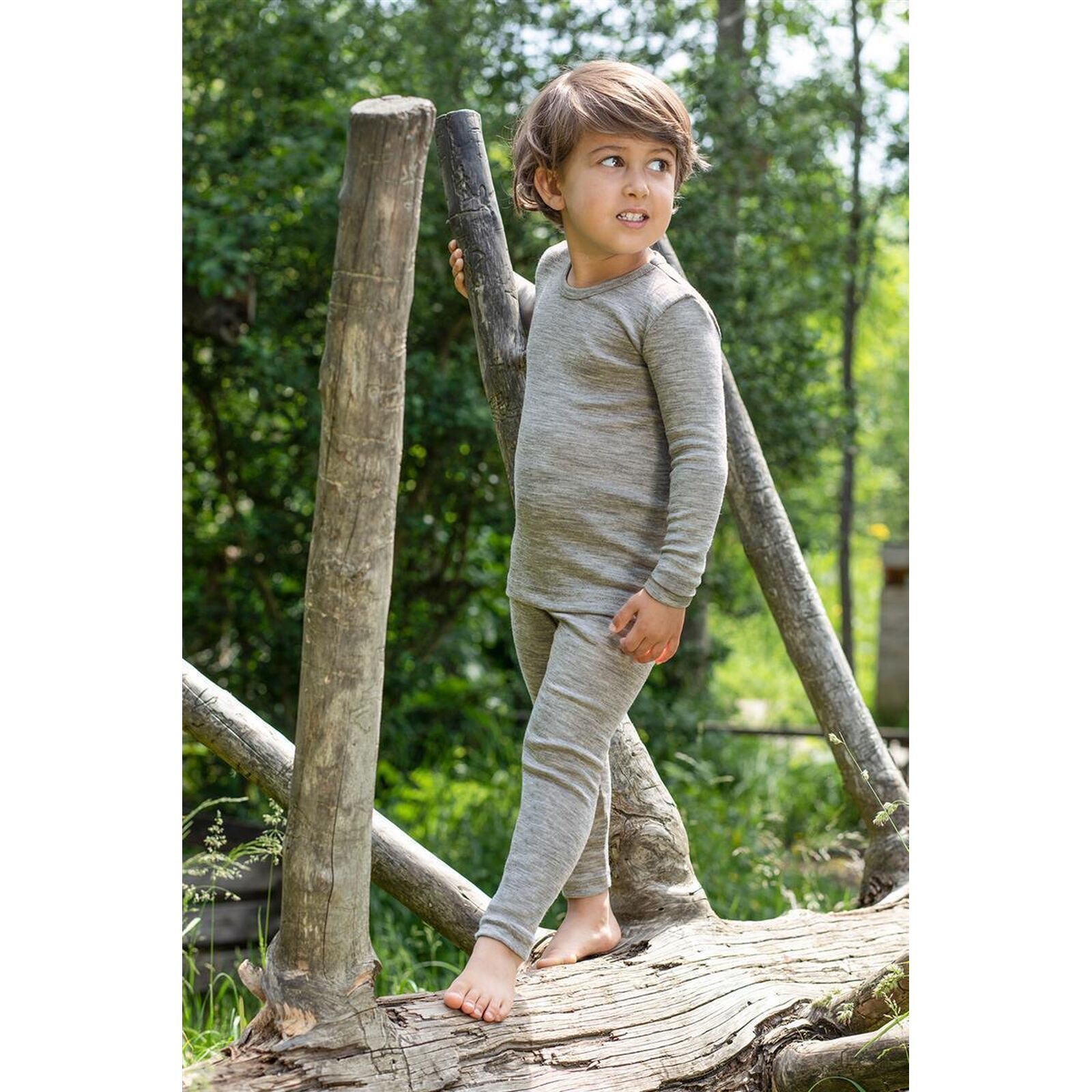 ENGEL Kinder Leggings hellgrau melange 104