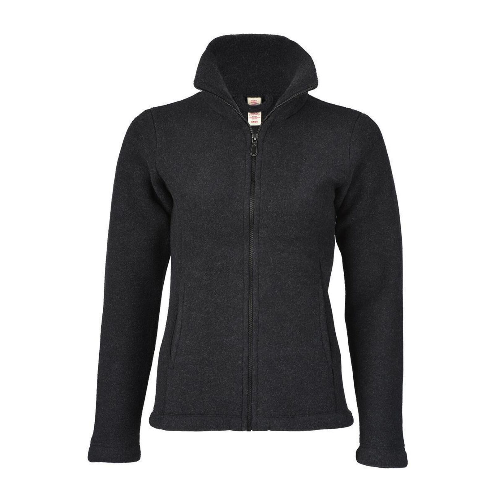 ENGEL Damen Jacke Wollfleece schwarz melange 38/40