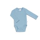 Leela Cotton Baby Body langarm taubenblau