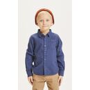 HEBE melange flannel shirt Estate Blue 122/128