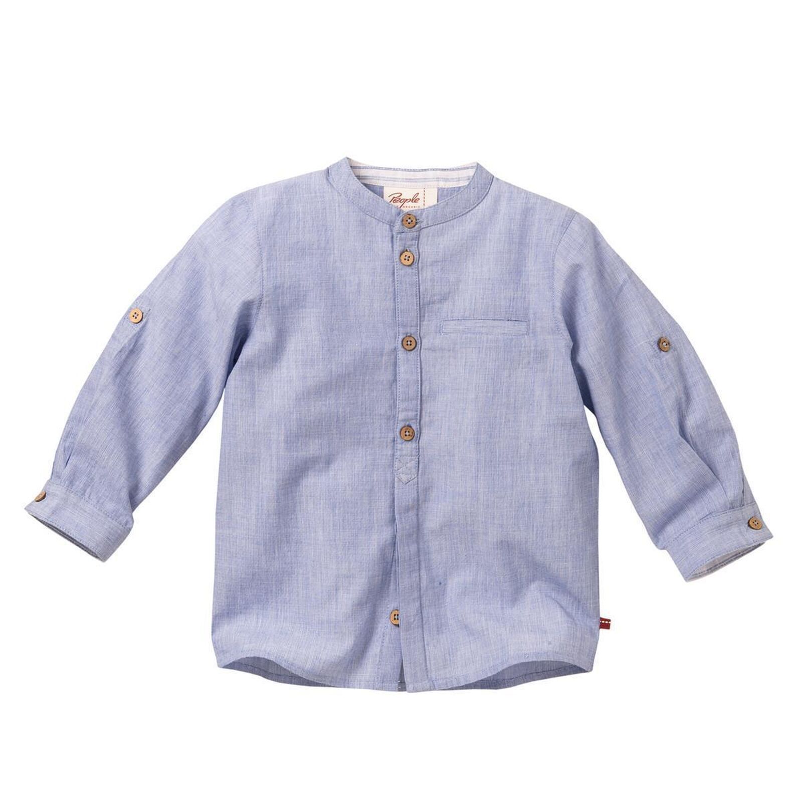 People Wear Organic Kinder Hemd blau melange 140