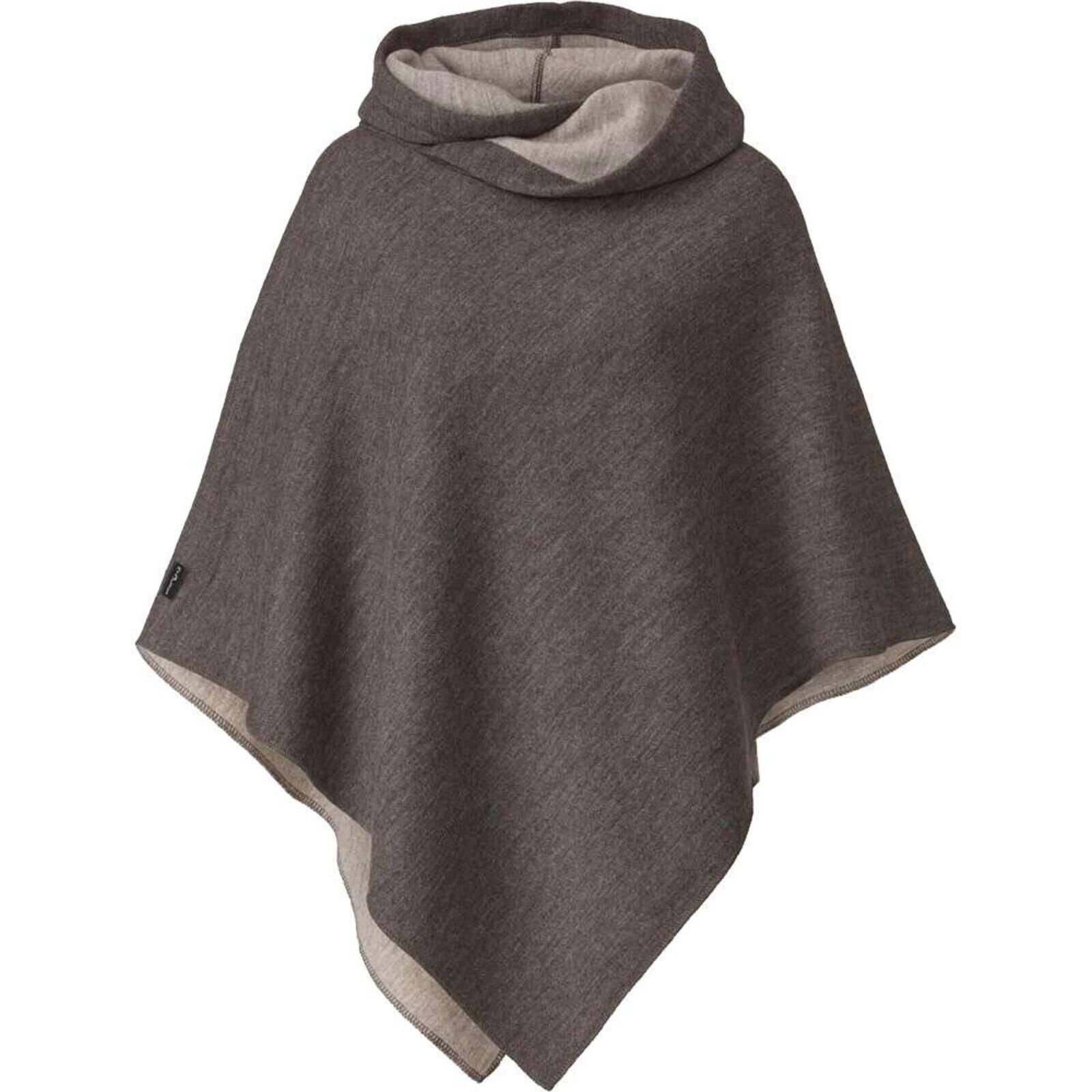 Mufflon Damen Poncho Mu-Maxi granit/stone