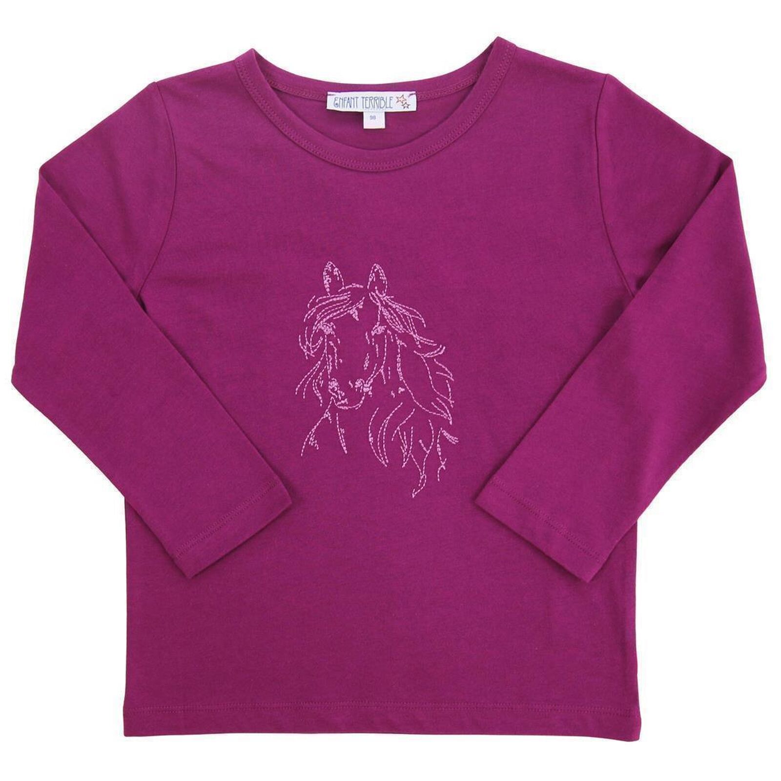 Langarm Shirt mit Pferdestickerei purple von ENFANT TERRIBLE
