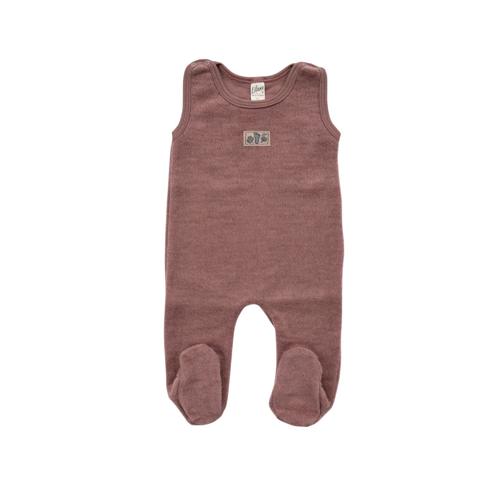 Lilano Baby Strampler Wollfrottee Plsch UNI mauve 56