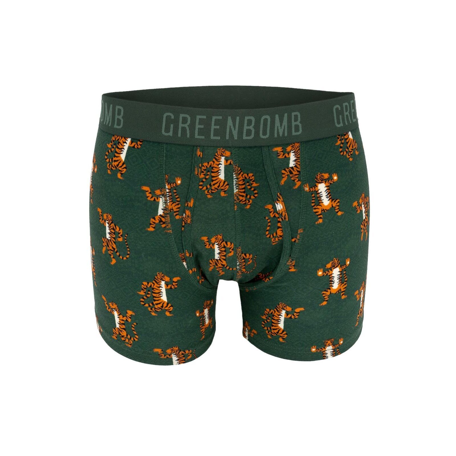 GREENBOMB Herren Unterhose Animal Tiger Dark Green XXL