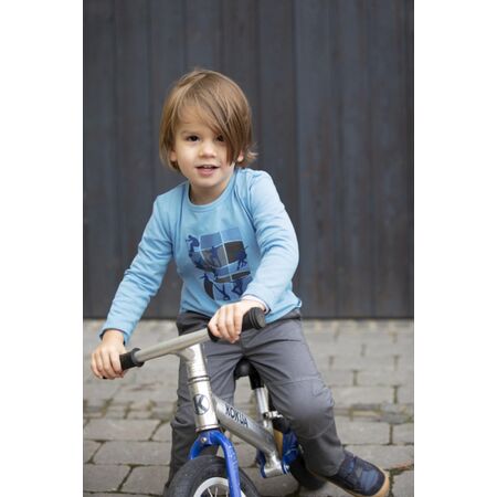 ENFANT TERRIBLE Longsleeve mit Skater-Druck in hellblau