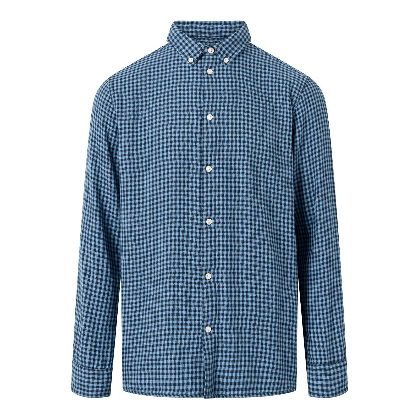 KnowledgeCotton Apparel Herren Hemd blau kariert S