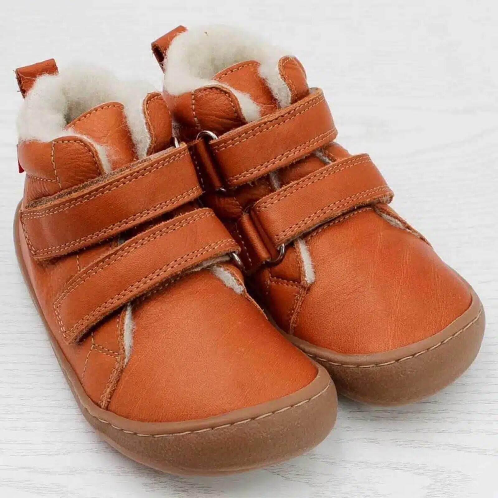 POLOLO Kinder Schuhe Barfuß Winterstiefel Kletter hellbraun 34