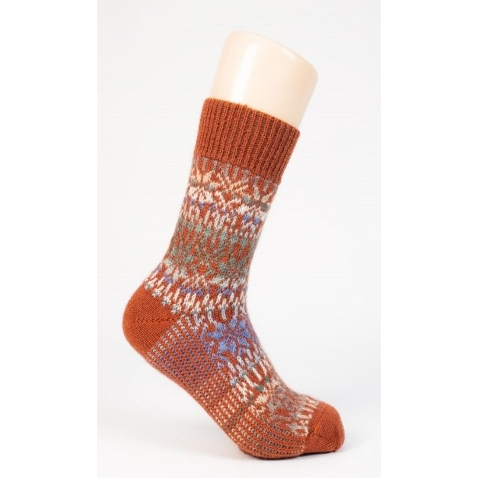 Hirsch Natur Herren Socken Norweger Sternenmuster begonie/bunt 44-46