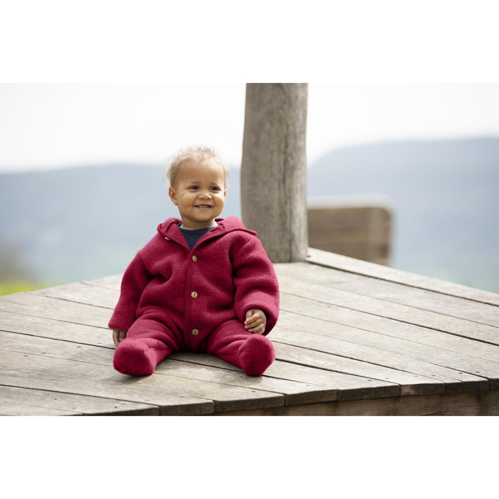 ENGEL Baby Overall Wollfleece jaspis melange 86/92