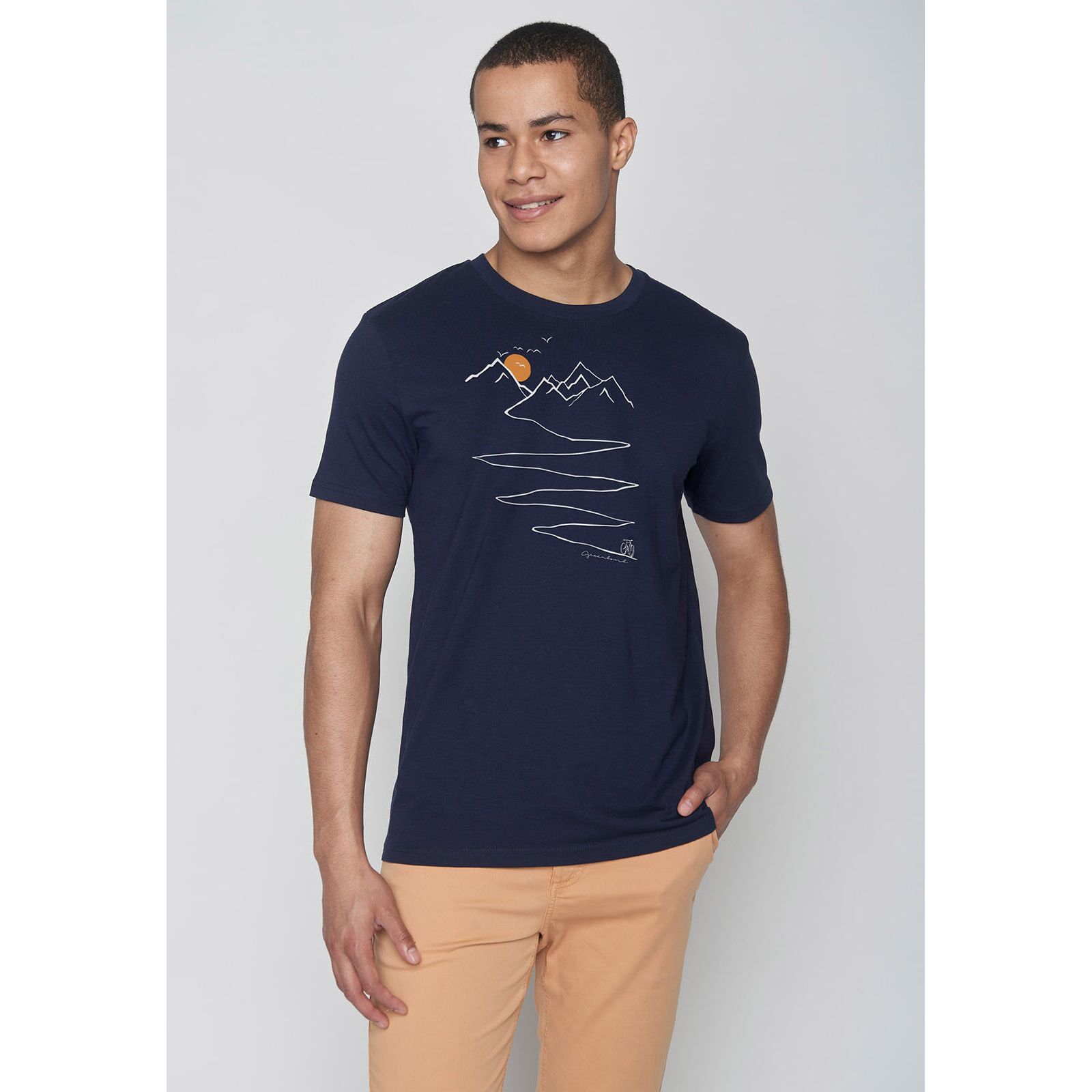 GREENBOMB Herren T-Shirt BIKE PATH Guide navy