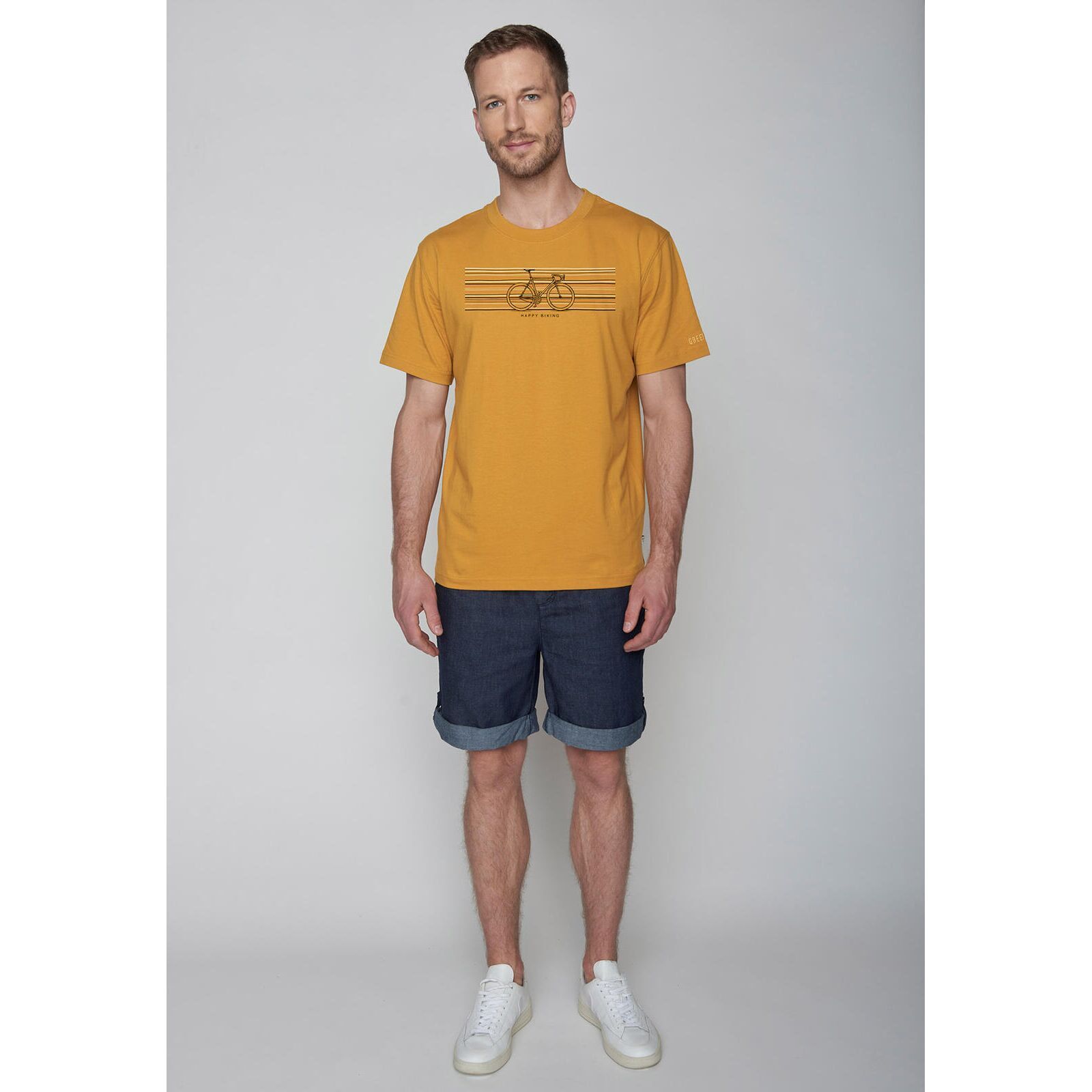 GREENBOMB Herren T-Shirt BIKE HAPPY Fusion ochre