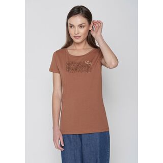 GREENBOMB Damen T-Shirt BIKE CONNECT Loves caramel
