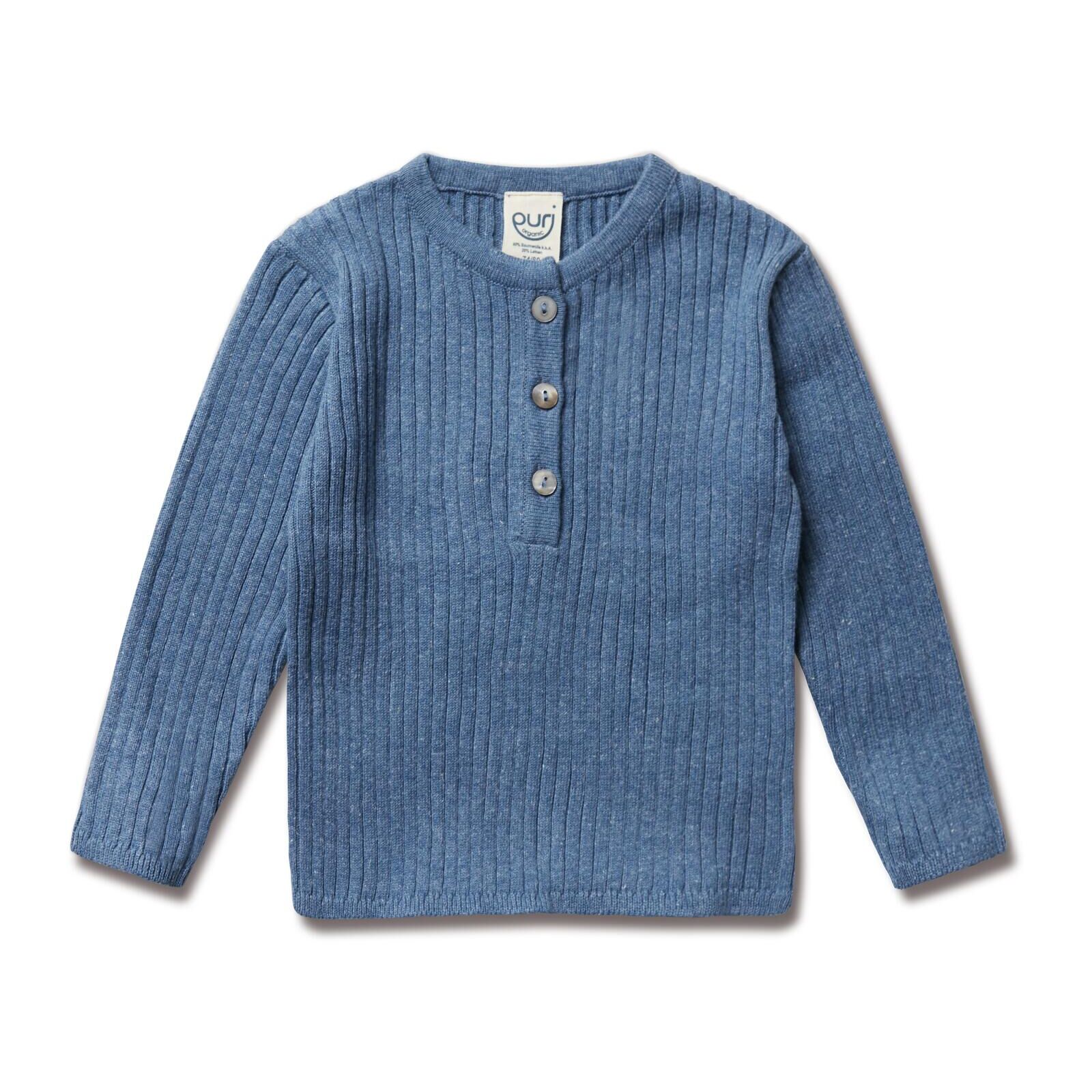 puri organic Baby Pullover Henley Rippe