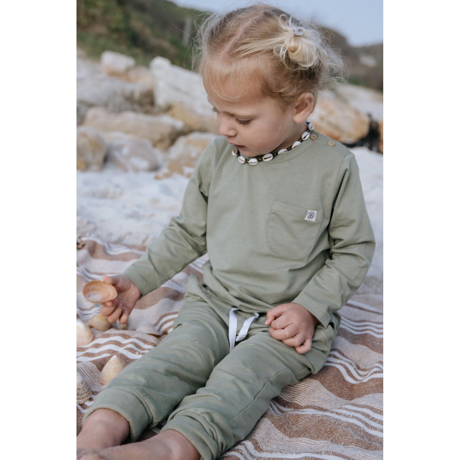 Cloby Baby UV50+ jogger pants Olive Green 6-12M