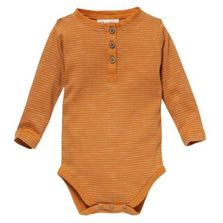 People Wear Organic Baby Langarm-Body Henley dark orange...