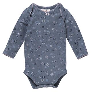 People Wear Organic Baby Langarm-Body ozean, AOP Blumen