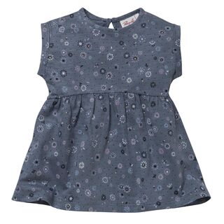 People Wear Organic Baby Kurzarm-Kleid ozean, AOP Blumen