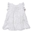 People Wear Organic Baby Kurzarm-Kleid wei, AOP Blumen