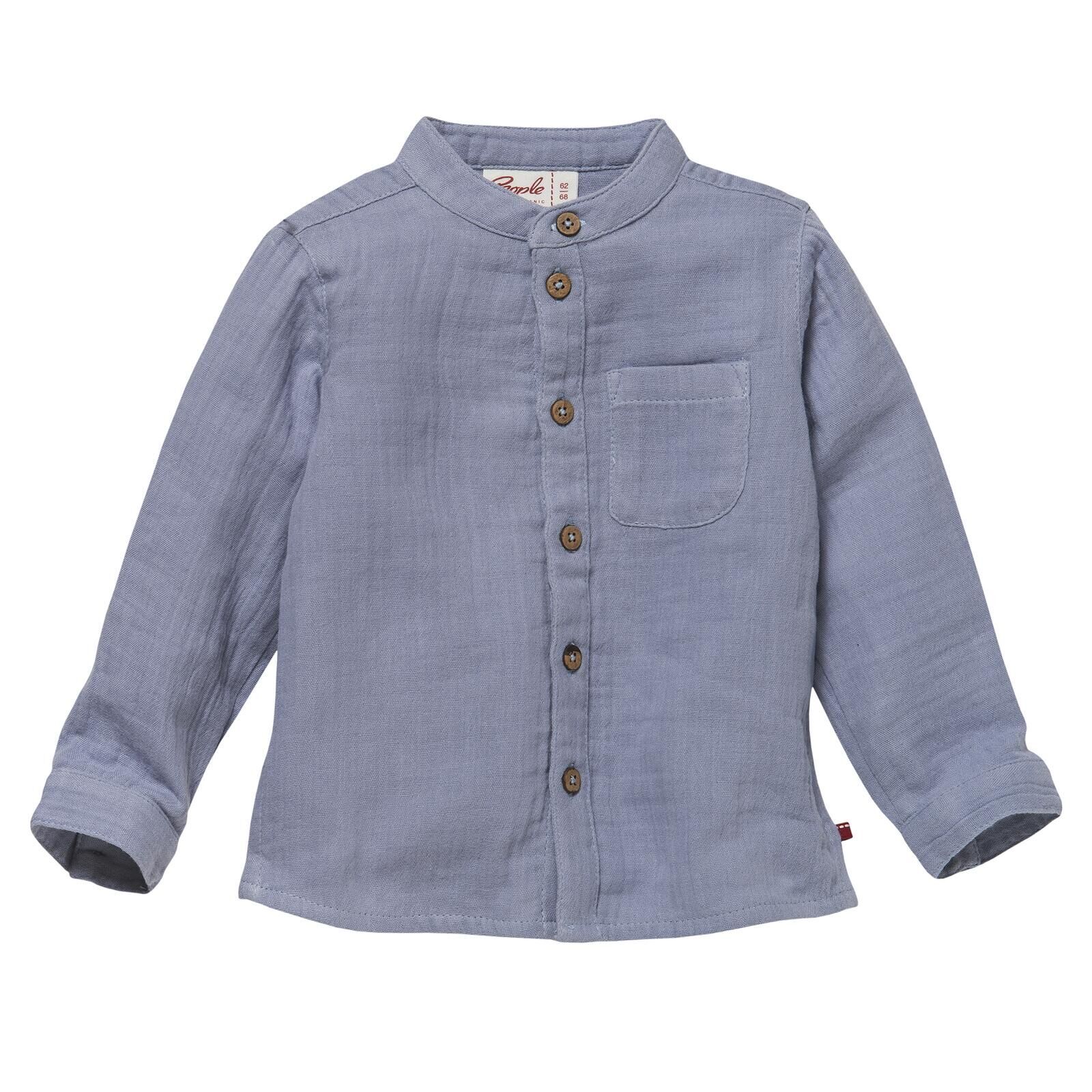 People Wear Organic Baby Musselin-Hemd taubenblau 62/68