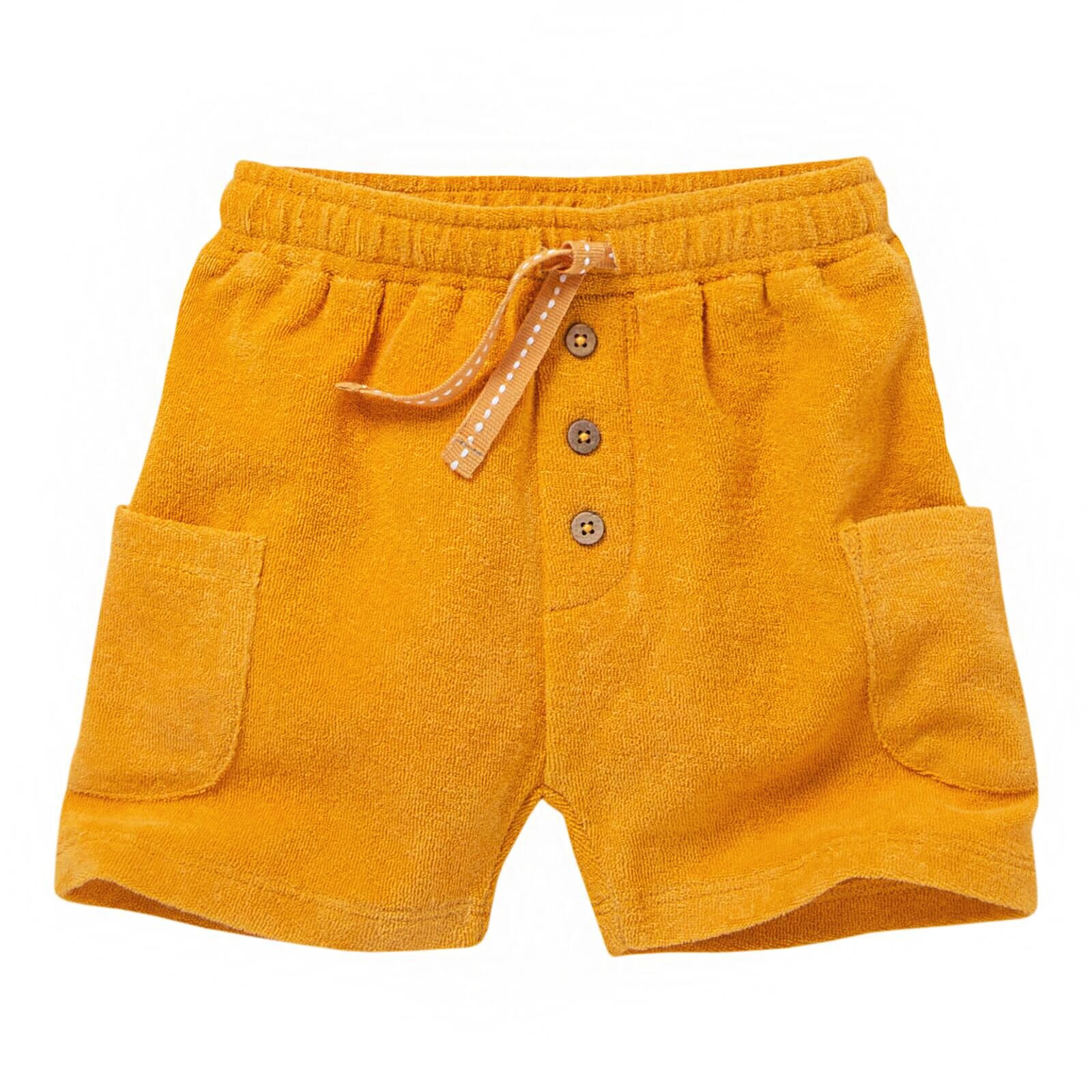 People Wear Organic Baby Frottee-Shorts sonnengelb