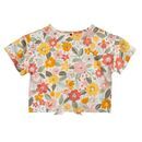People Wear Organic Kinder Kurzarm-Shirt wei, AOP Blumen