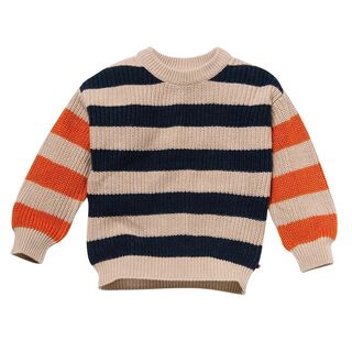 People Wear Organic Kinder Strick-Pullover natur geringelt