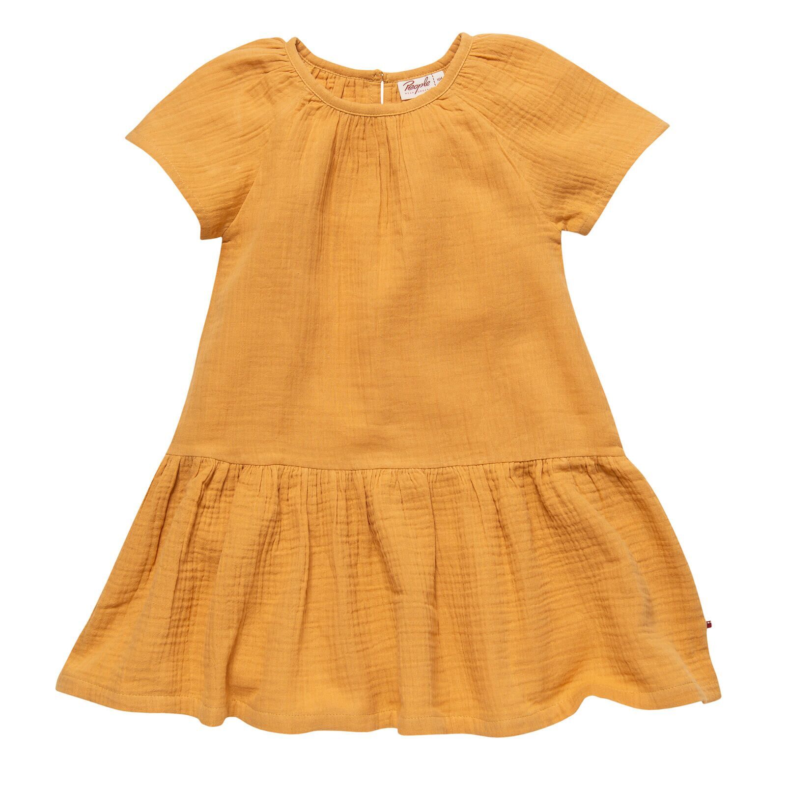 People Wear Organic Kinder Musselin-Kleid honiggelb 140