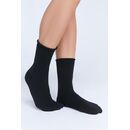 Leela Cotton unisex Socken Rollrand schwarz 35/38