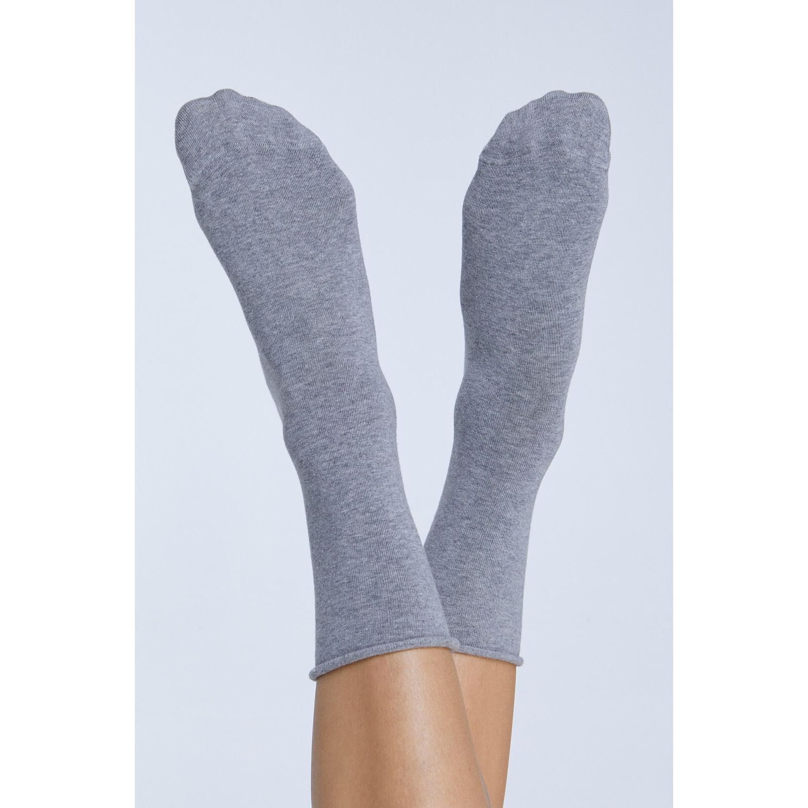 Leela Cotton unisex Socken Rollrand grau 43/46