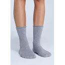 Leela Cotton unisex Socken Rollrand grau 43/46