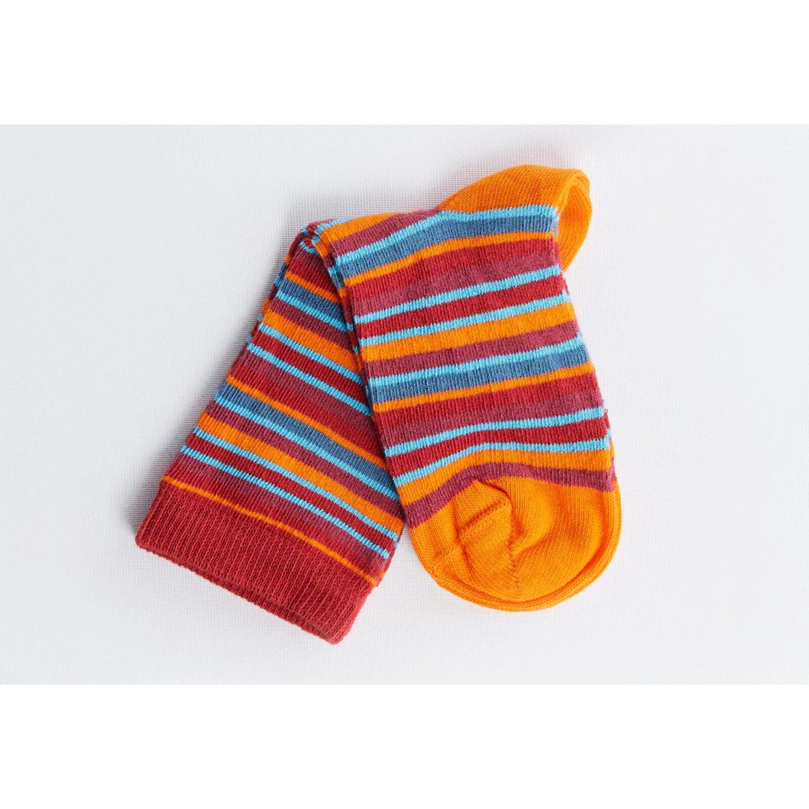 Leela Cotton Kinder Socken - Kirschrot/Orange/Bordeaux/Cyanblau/Denimblau