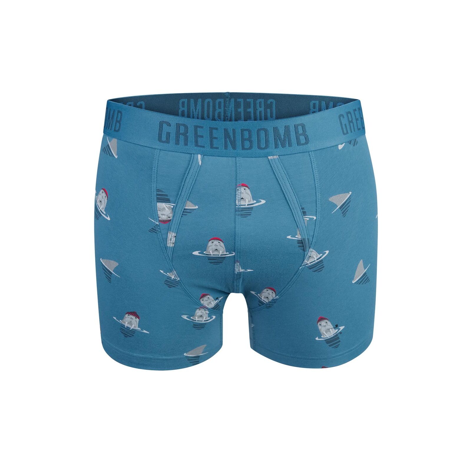 GREENBOMB Herren Unterhose ANIMAL WALRUS blue mix