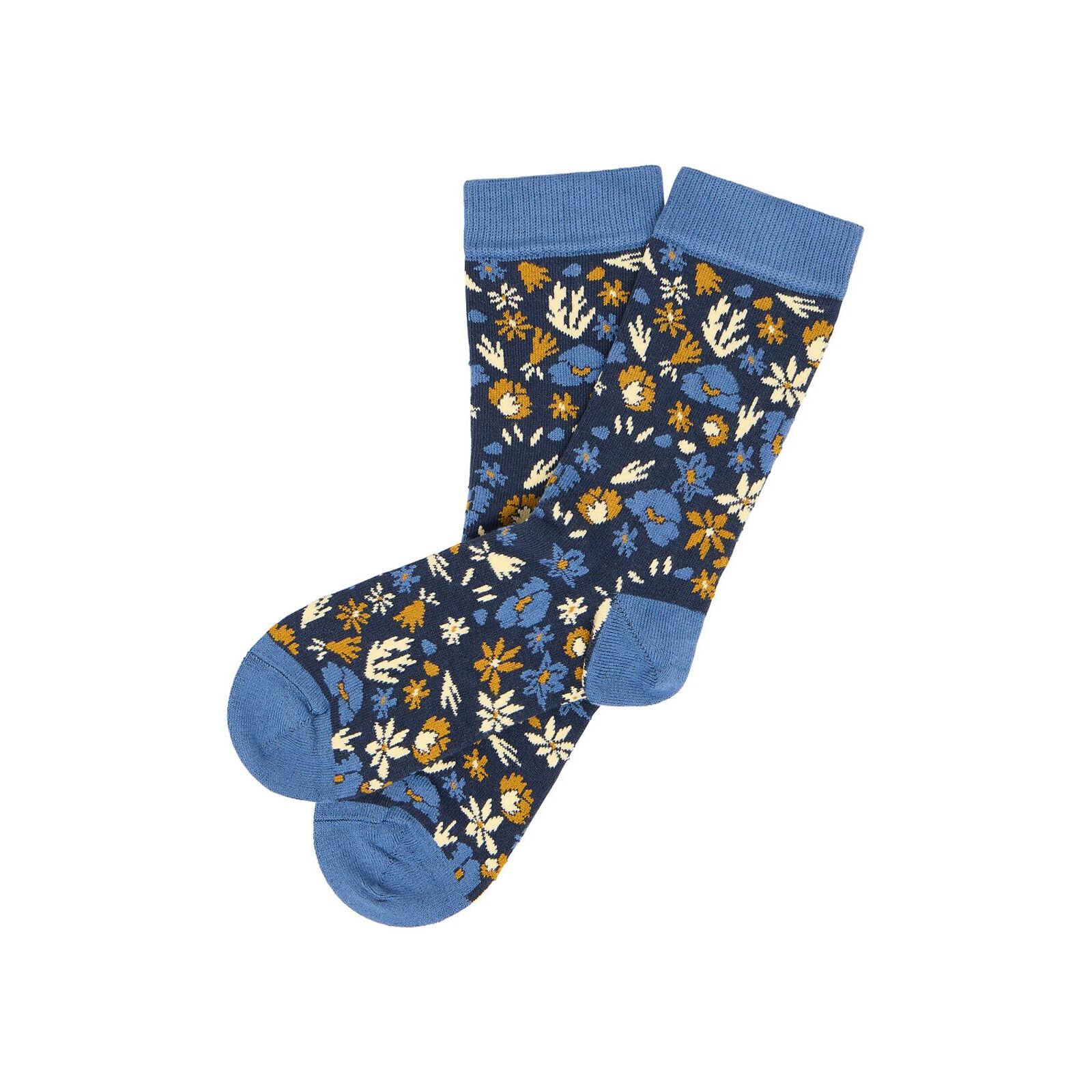 Tranquillo Damen Socken floraler Print indigo