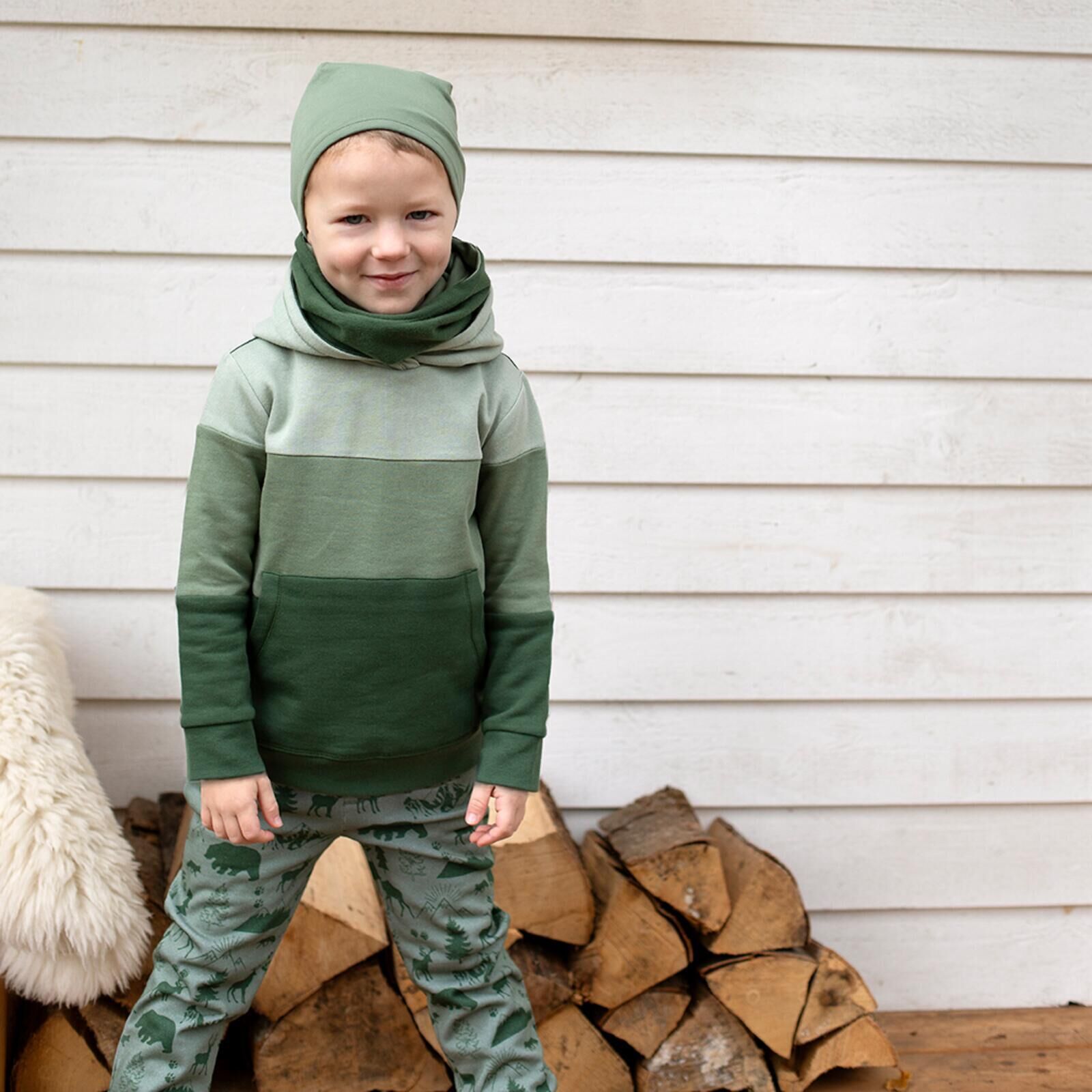 ENFANT TERRIBLE Kinder Hoodie Colourblock dark green-sage